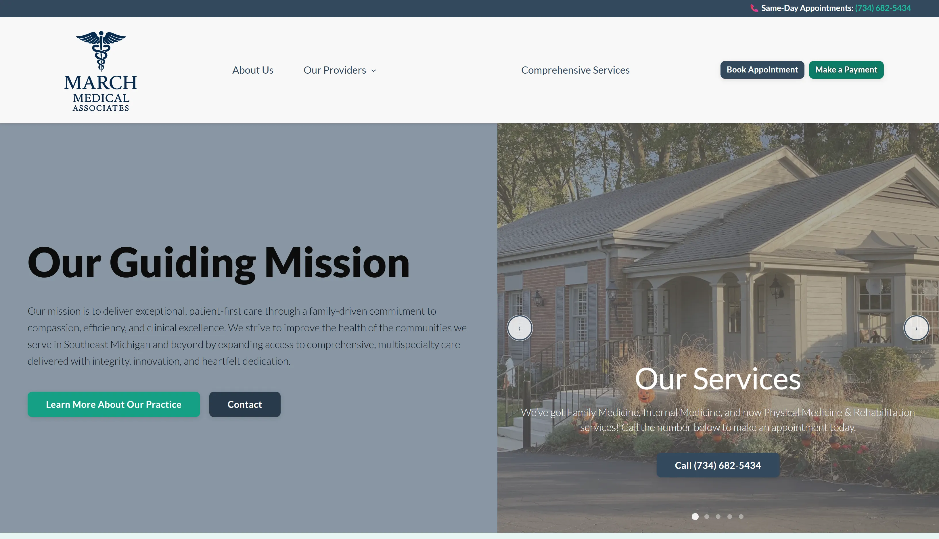March Medical Associates website screenshot